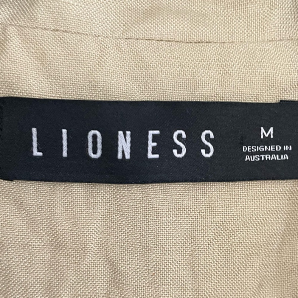 LIONESS Revolve Women's Tan Linen Blend Oversized Blazer Size M - Picture 4 of 8